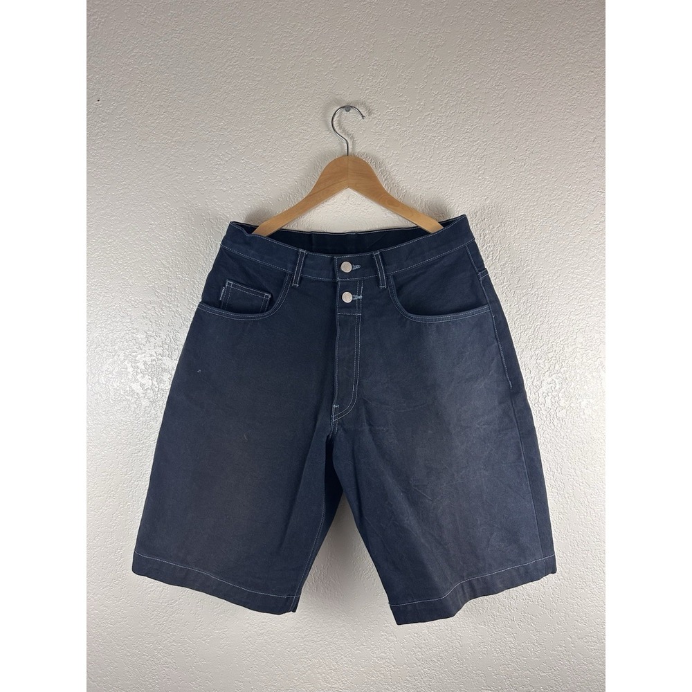 FRESHJIVE Skate Streetwear Denim Shorts – Navy Blue – Contrast Stitch –